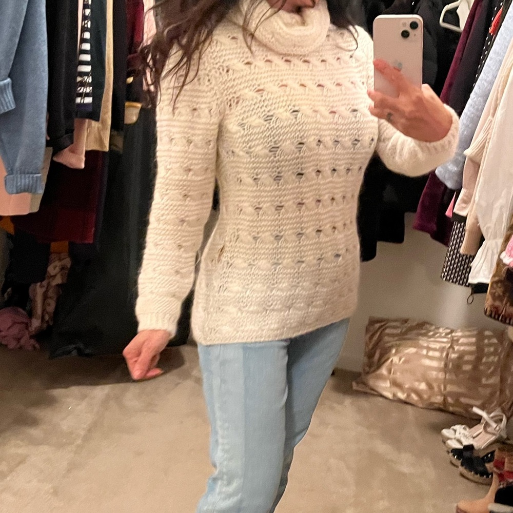 Guess by Marciano Cream Knit Turtleneck Sweater